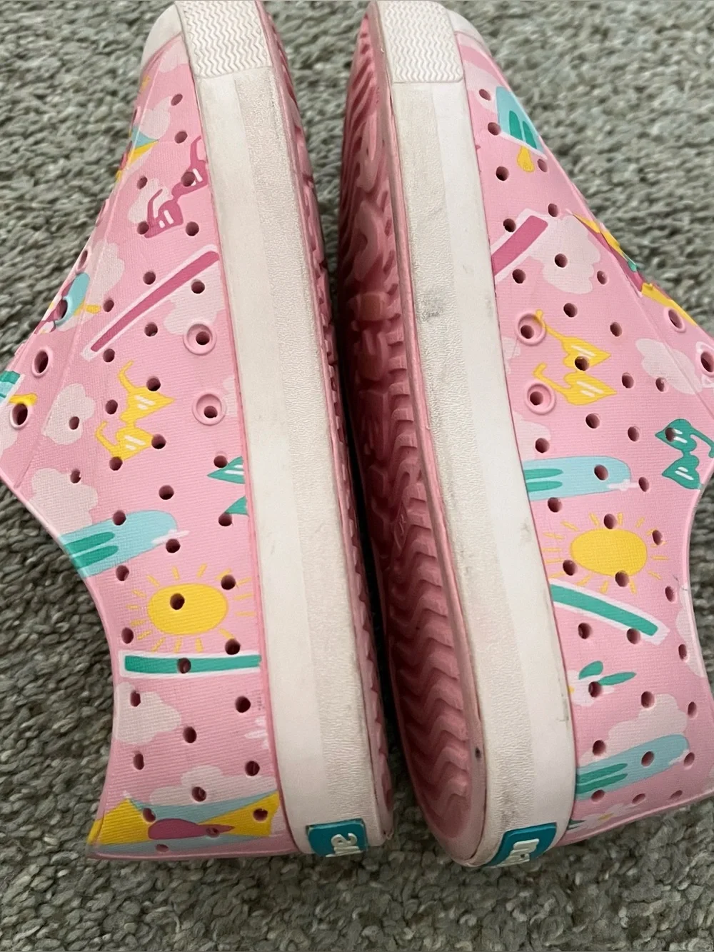 Native Kids Pink Beach-Print Slip-On Water Shoes Size 2